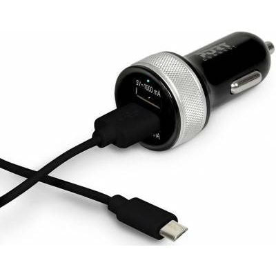 Port Car Charger  2 USB+Micro USB 2.4A+2,4A