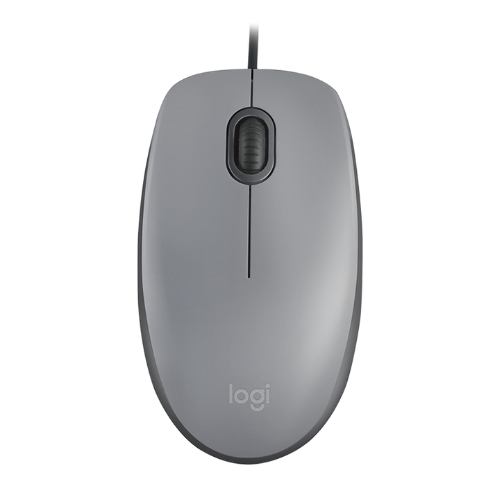 Logitech M110 Silent Wired Mouse - Grey