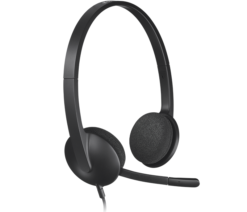 Logitech Headset H340 USB Stereo Internet headset over the head type with adjustable lightweight design noise cancelling with BL