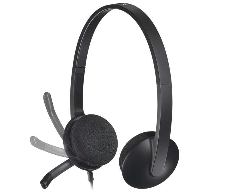 Logitech Headset H340 USB Stereo Internet headset over the head type with adjustable lightweight design noise cancelling with BL
