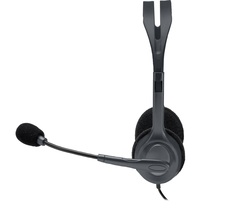 Logitech Headset H111 Analog Stereo Headset, One plug Noise Cancelling mic full stereo sound Flexible Rotating Boom Adjustable
