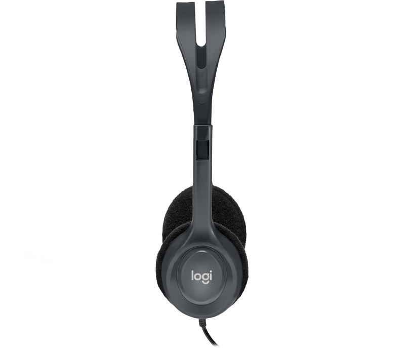 Logitech Headset H111 Analog Stereo Headset, One plug Noise Cancelling mic full stereo sound Flexible Rotating Boom Adjustable