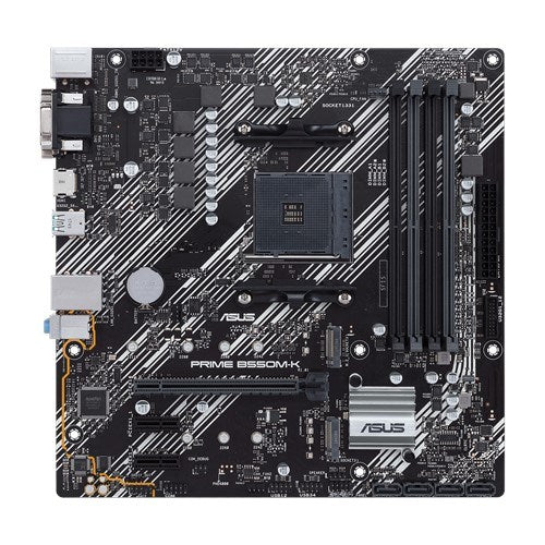 Asus Prime B550M-K, Amd B550 (Ryzen Am4) Micro Atx Motherboard With Dual M.2; PcIe 4.0; 1Gb Ethernet; Hdmi, D-Sub, Dvi; Sata 6Gbps; Usb 3.2 Gen 2