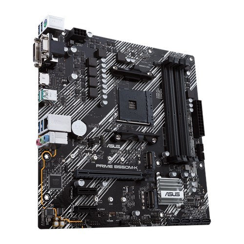 Asus Prime B550M-K, Amd B550 (Ryzen Am4) Micro Atx Motherboard With Dual M.2; PcIe 4.0; 1Gb Ethernet; Hdmi, D-Sub, Dvi; Sata 6Gbps; Usb 3.2 Gen 2