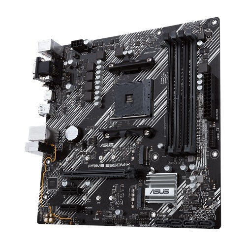 Asus Prime B550M-K, Amd B550 (Ryzen Am4) Micro Atx Motherboard With Dual M.2; PcIe 4.0; 1Gb Ethernet; Hdmi, D-Sub, Dvi; Sata 6Gbps; Usb 3.2 Gen 2