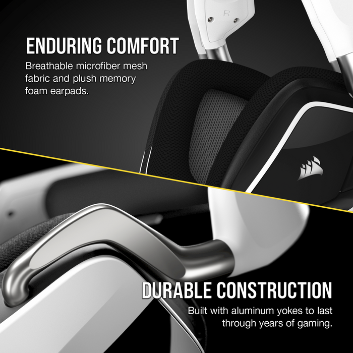 Corsair Void Elite Wireless Gaming Headset With Dolby® Headphone 7.1 — White ; Console Ready; Usb