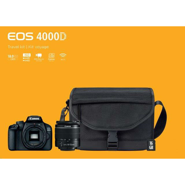 Canon 4000D Starter Kit (EF-S18-55 F/3.5-5.6 III, SB130 Bag, 16Gb SD Card)