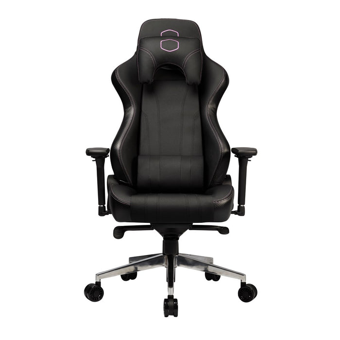 Cooler Master Caliber X1 Premium Gaming Chair; Black And Purple ; Recline; Height Adjust; Head And Lumbar Pillows; Premium Mater