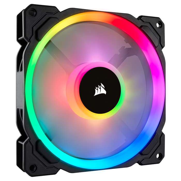 Corsair LL140, Dual Light Loop 140mm PWM Chassis Cooling Fan, RGB LED, Double Pack with Lighting Node Pro