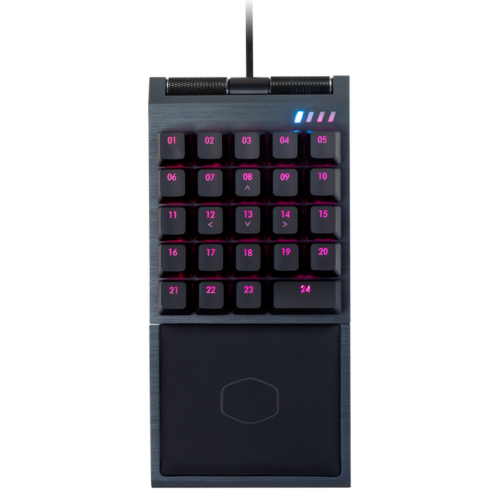 Cooler Master Control Pad; 24 Cherry Switches; Rgb; Aim Pad Technology; Brushed Aluminum; Wrist Rest; Reprogrammable Keys