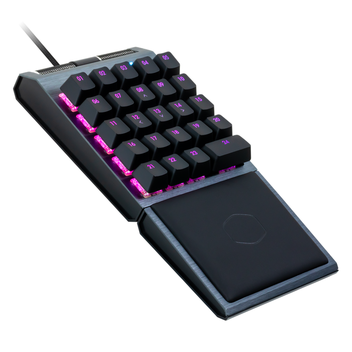 Cooler Master Control Pad; 24 Cherry Switches; Rgb; Aim Pad Technology; Brushed Aluminum; Wrist Rest; Reprogrammable Keys