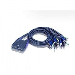 4 Port Usb Vga/Audio Cable Kvm Switch W/1.8 M Cable Aten