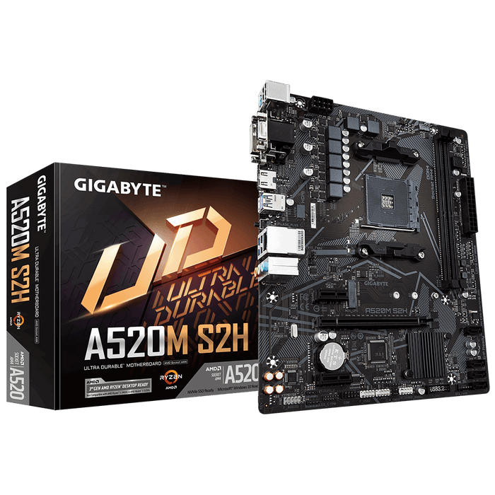 Gigabyte A520M S2H, Amd A520 Chipset For 3rd Generation Amd Ryzen™ Processors