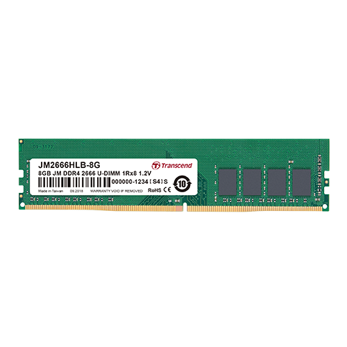 Transcend 16Gb Jet Memory Ddr4 2666 Mhz Desktop U-Dimm 2Rx8 1Gx8 CL19