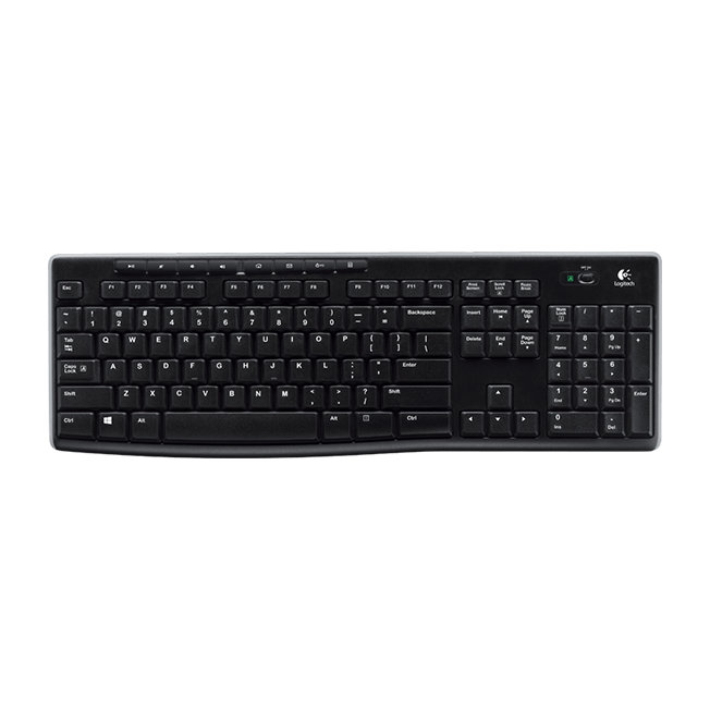 Logitech Wireless Keyboard K270, Unifying USB receiver, Spill resistant keyboard, Advanced 2.4GHz wireless, full size layout