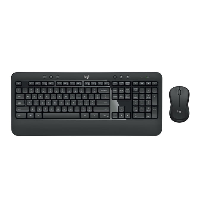 Logitech MK540 Wireless Keyboard and mouse Combo, Unifying USB receiver, Caps lock indicator light, Battery indicator light