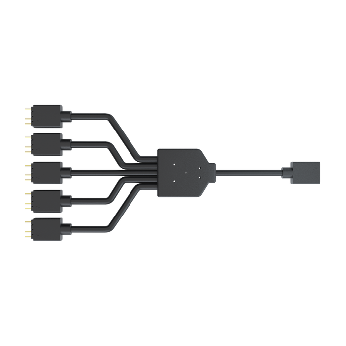 Cooler Master 1 Into 5 Addressable Argb Splitter Cable; 50cm; Daisy Chaining Capability; 5 Pin And 4 Pin Argb Header