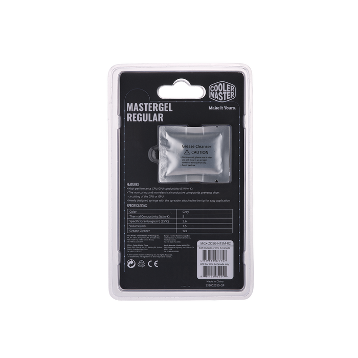 Coolermaster Master Gel Regular, Square Tip For A Precise And Even Paste, High Conductivity
