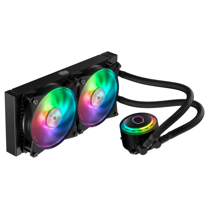 Cooler Master Masterliquidd 240 Pre-Filled Liquid Based CPU Cooler, 240mm Radiator, 2x120mm Masterair Balance Fan, RGB