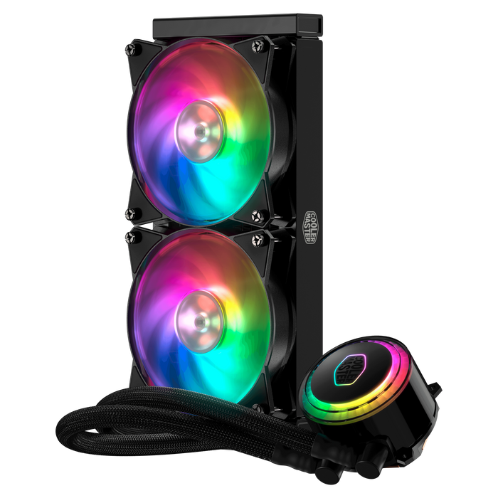 Cooler Master Masterliquidd 240 Pre-Filled Liquid Based CPU Cooler, 240mm Radiator, 2x120mm Masterair Balance Fan, RGB