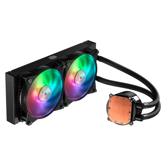 Cooler Master Masterliquidd 240 Pre-Filled Liquid Based CPU Cooler, 240mm Radiator, 2x120mm Masterair Balance Fan, RGB