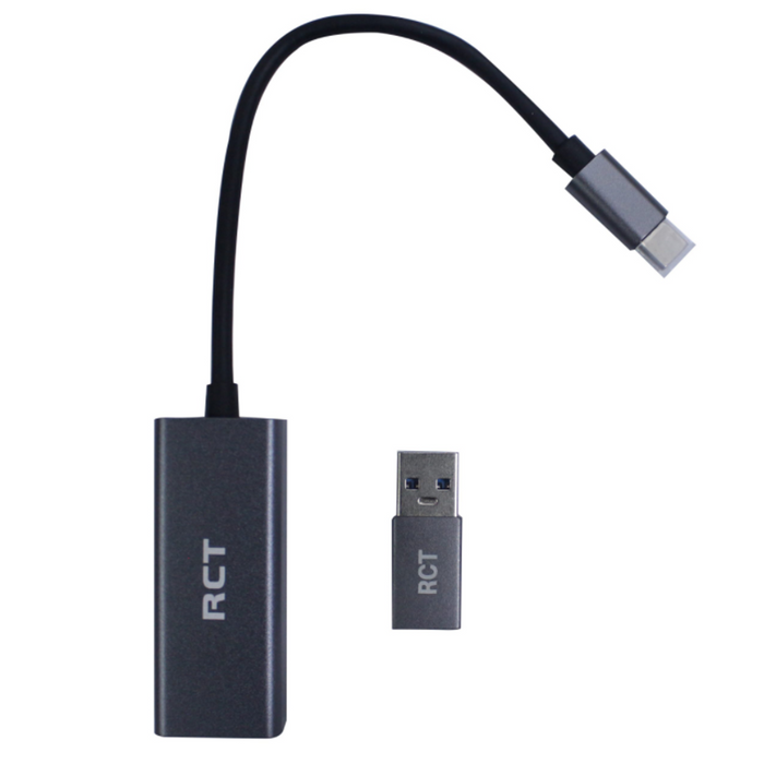 RCT ADP-GN3126 Usb 3.1 Type-C Gigabit Rj45 Ethernet Adaptor With Usb Type-A Adaptor