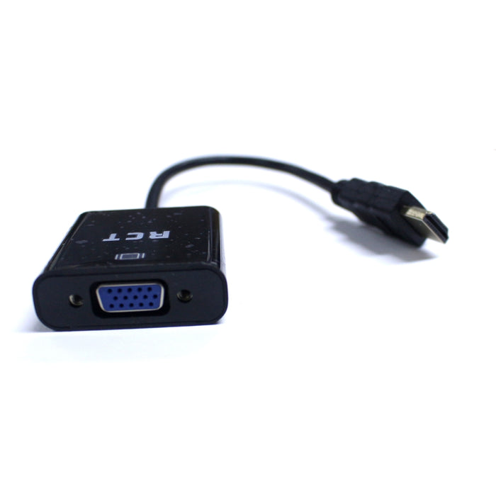 Rct Hdmi To Vga With Audio Adaptor, Black