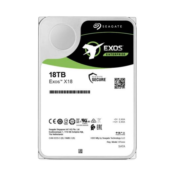 Seagate Exos X18 18Tb Hdd; 3.5''; 6Gb/S Sas 512e/4Kn; Rpm 7200