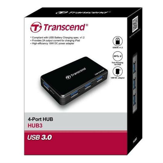 Transcend USB3.0 - 4 Port Hub - Powered