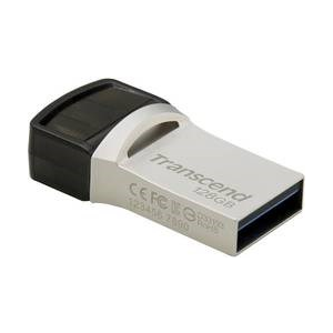 Transcend 128Gb Jetflash 890 Usb-C & Usb 3.1 OTG Flash Drive Silver