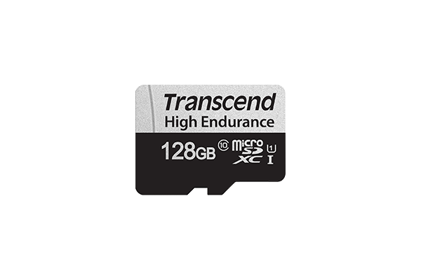 Transcend 350S 128GB High Endurance MicroSD UHS-I  U1 CLASS10, Read 100MB/S, Write 45MB/S, with SD Adaptor