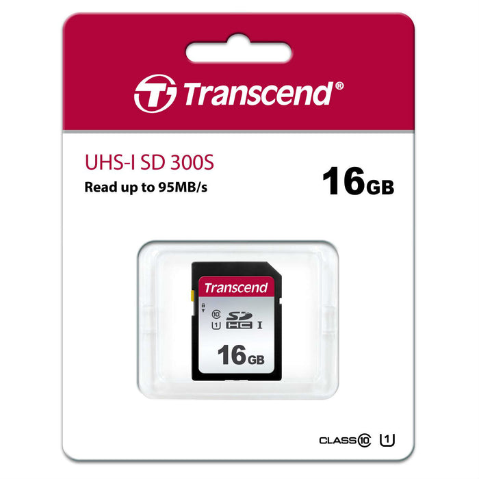 Transcend 300S 16GB UHS-I Class 10 U1 SDHC Card - TLC