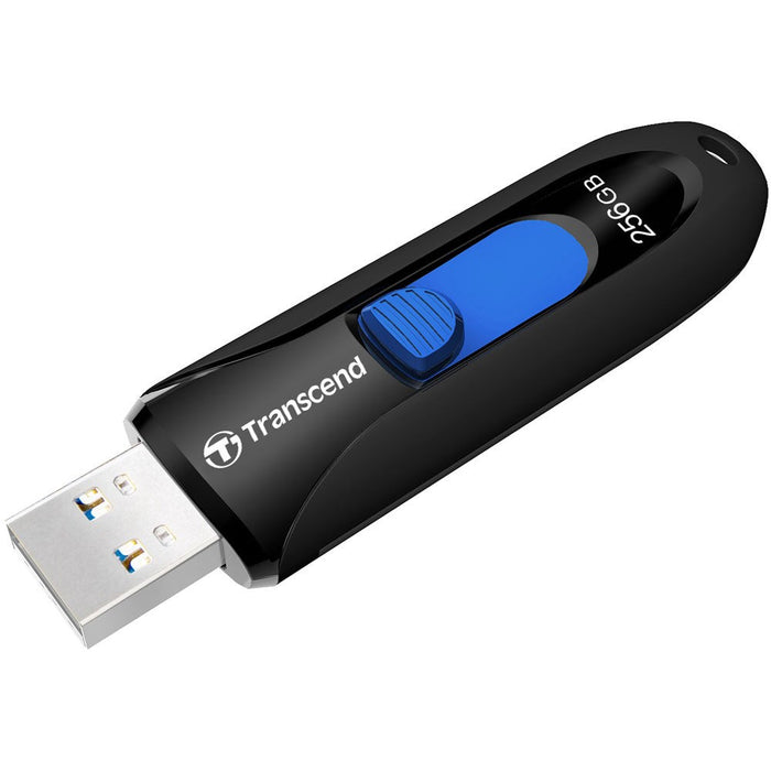 Transcend 256Gb Jf790 Usb3.0 Capless Flash Drive, Black And Blue