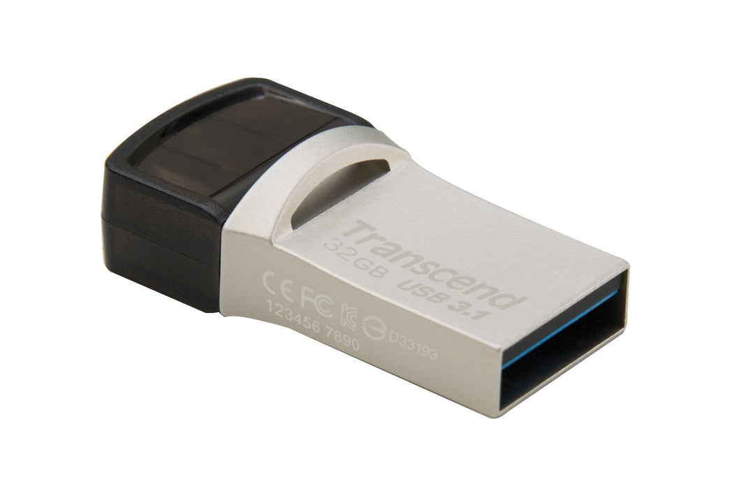 Transcend 32GB Jetflash 890 USB-C & USB 3.1 OTG Flash Drive - Silver