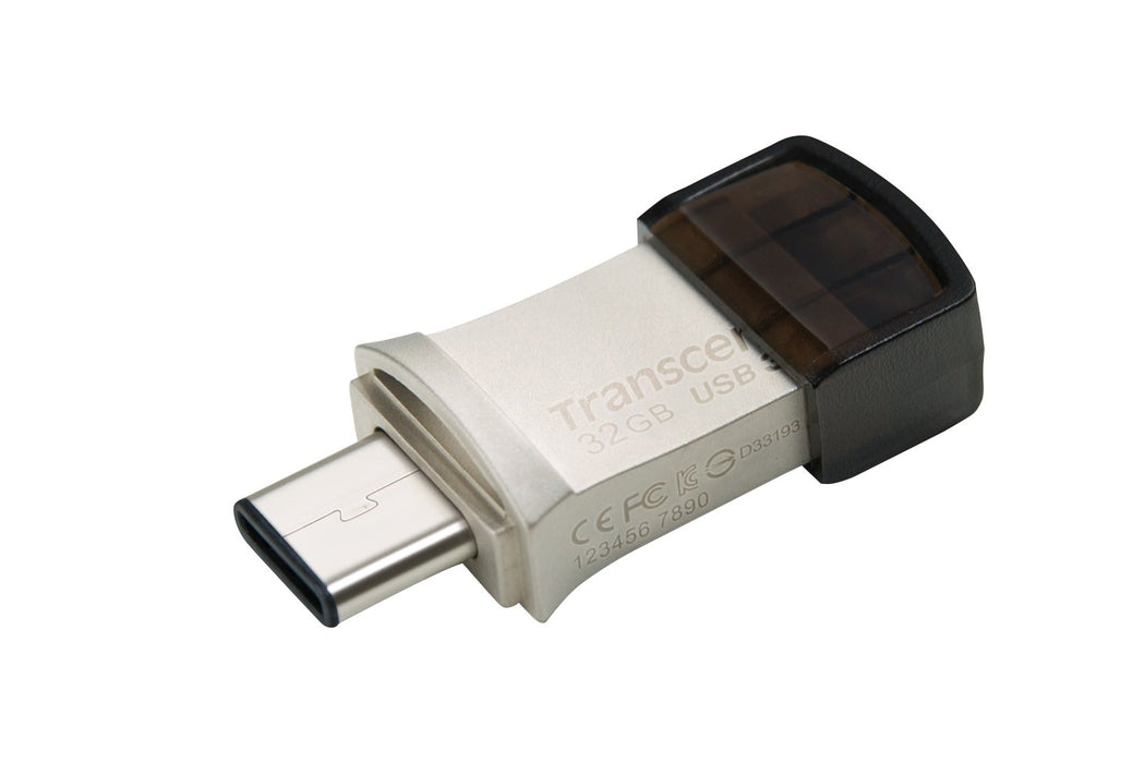 Transcend 32GB Jetflash 890 USB-C & USB 3.1 OTG Flash Drive - Silver