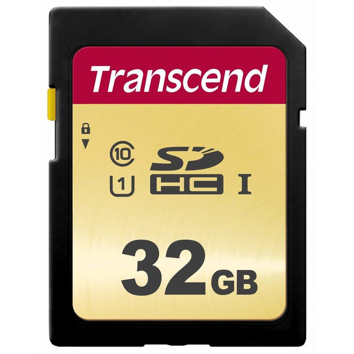 TRANSCEND 500S 32GB UHS-1 CLASS 10 U1 SDHC CARD - MLC