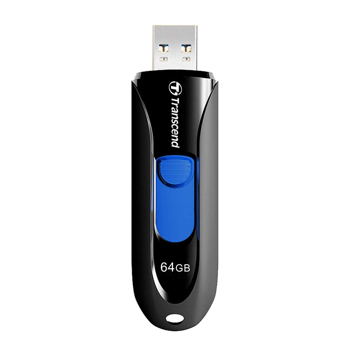 Transcend 64GB JF790 USB3.1 Capless Flash Drive - Black and Blue