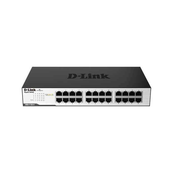 D-Link 24 Port Unmanaged Switch, 24x 1Gbe Ports, No Secondary Port, Type Rackmount Form Factor