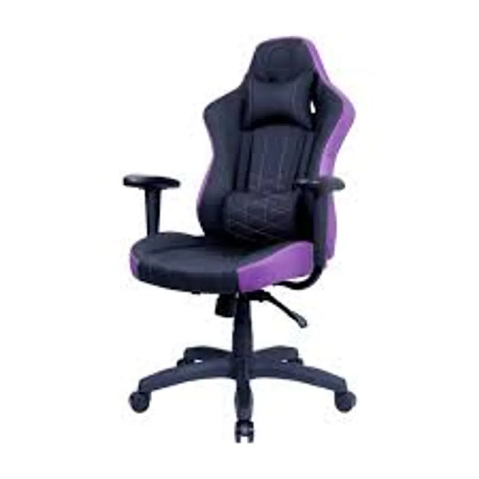 Cooler Master E1 Gaming Chair; Ergonomic Design; Head And Lumbar Pillow; Purple And Black