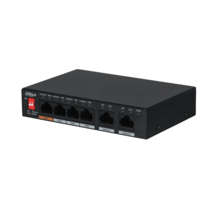 Dahua 6 Port, 10/100Mbps, Unmanaged Desktop Switch With 4 PoE Ports