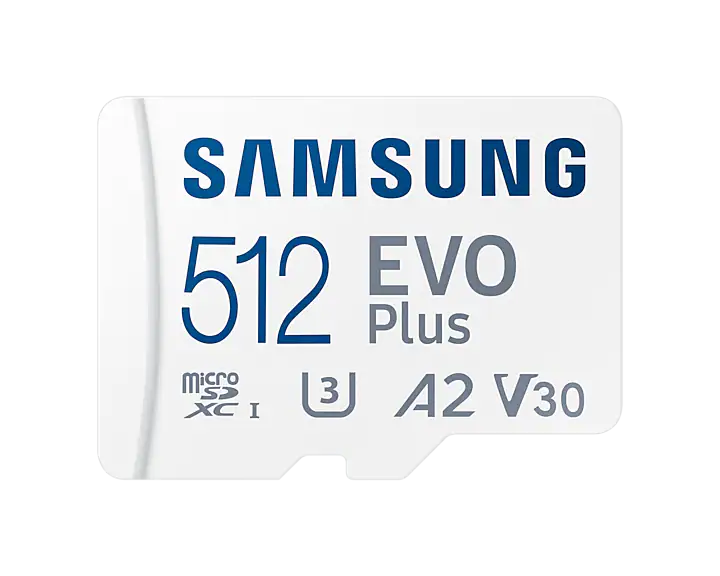 Samsung Evo Plus 512Gb Micro Sd Card, U3 V30 A2